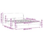 vidaXL Rám postele Dover tmavosivý 183x213 cm látka – Obrázok 9