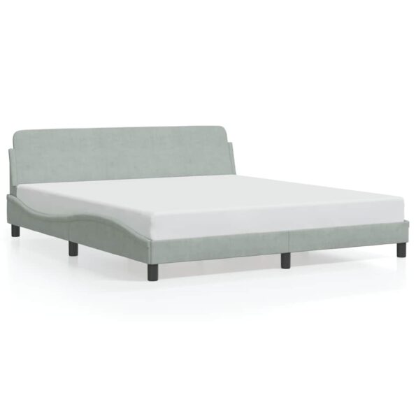 vidaXL Rám postele Dover bledosivý 183x213 cm zamat – Obrázok 2