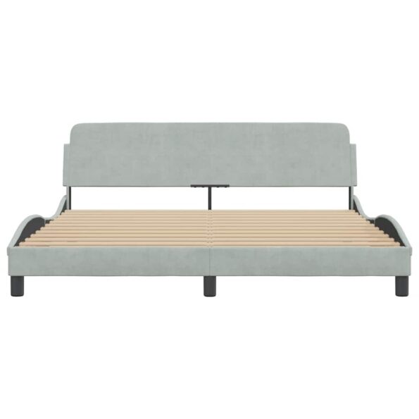 vidaXL Rám postele Dover bledosivý 183x213 cm zamat – Obrázok 4