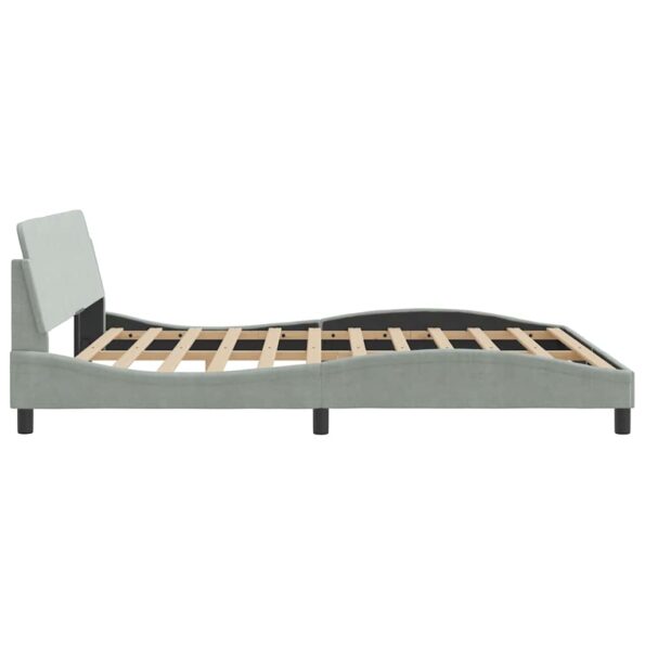 vidaXL Rám postele Dover bledosivý 183x213 cm zamat – Obrázok 5