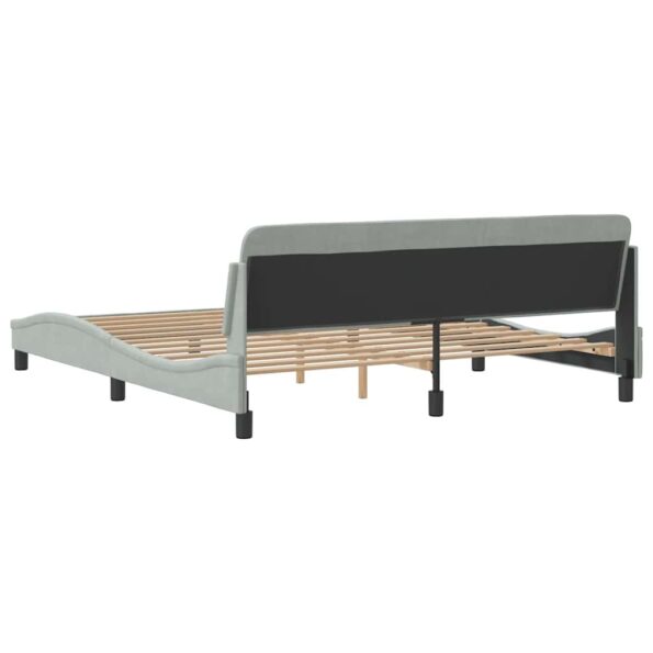vidaXL Rám postele Dover bledosivý 183x213 cm zamat – Obrázok 6