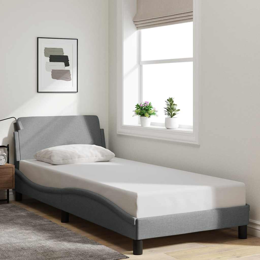 373317_1.jpg vidaXL Rám postele Dover svetlosivý 90x190 cm látkový – Obrázok 1