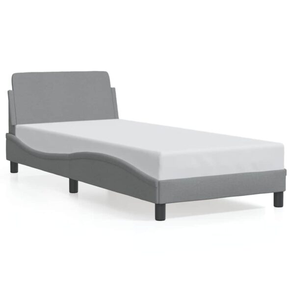 vidaXL Rám postele Dover svetlosivý 90x190 cm látkový – Obrázok 2