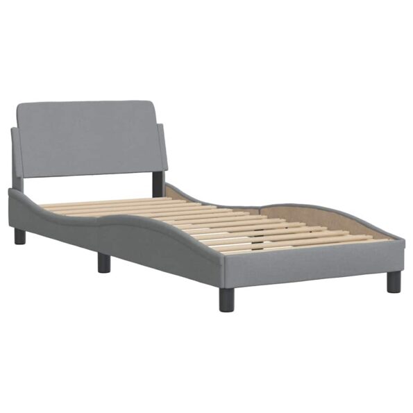 vidaXL Rám postele Dover svetlosivý 90x190 cm látkový – Obrázok 3