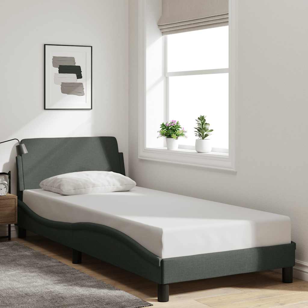 373318_1.jpg vidaXL Rám postele Dover tmavosivý 90x190 cm látkový – Obrázok 1