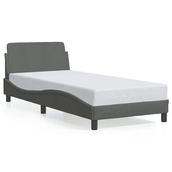 vidaXL Rám postele Dover tmavosivý 90x190 cm látkový – Obrázok 2