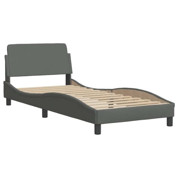 vidaXL Rám postele Dover tmavosivý 90x190 cm látkový – Obrázok 3