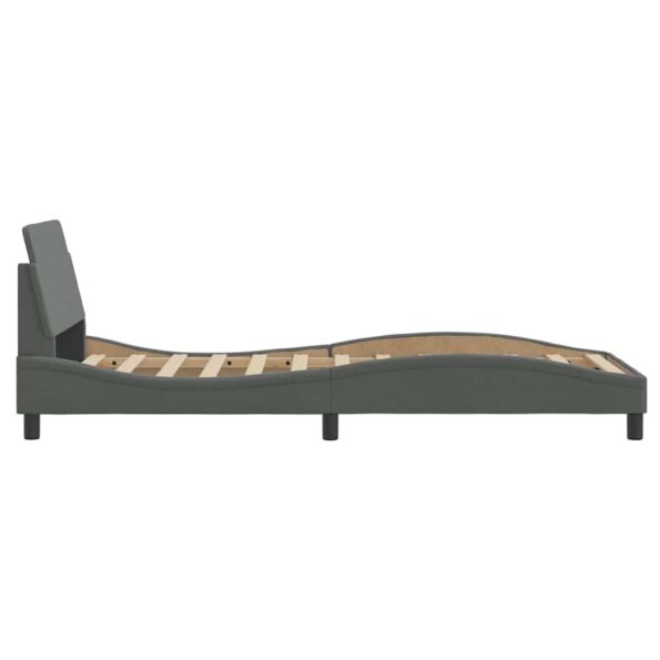 vidaXL Rám postele Dover tmavosivý 90x190 cm látkový – Obrázok 5