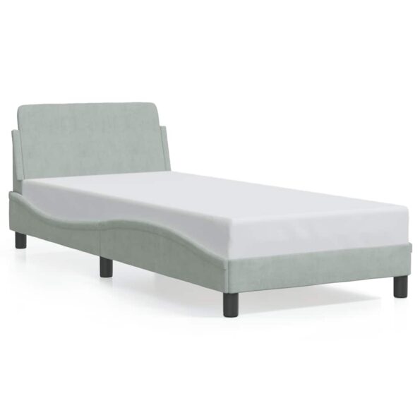 vidaXL Rám postele Dover svetlosivý 90x190 cm zamatový – Obrázok 2