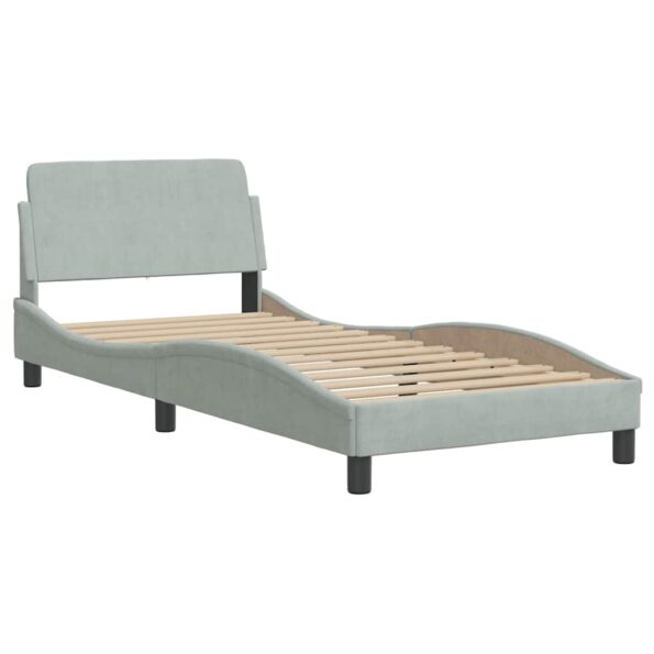 vidaXL Rám postele Dover svetlosivý 90x190 cm zamatový – Obrázok 3