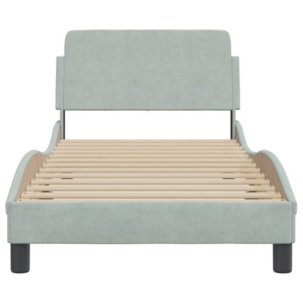 vidaXL Rám postele Dover svetlosivý 90x190 cm zamatový – Obrázok 4