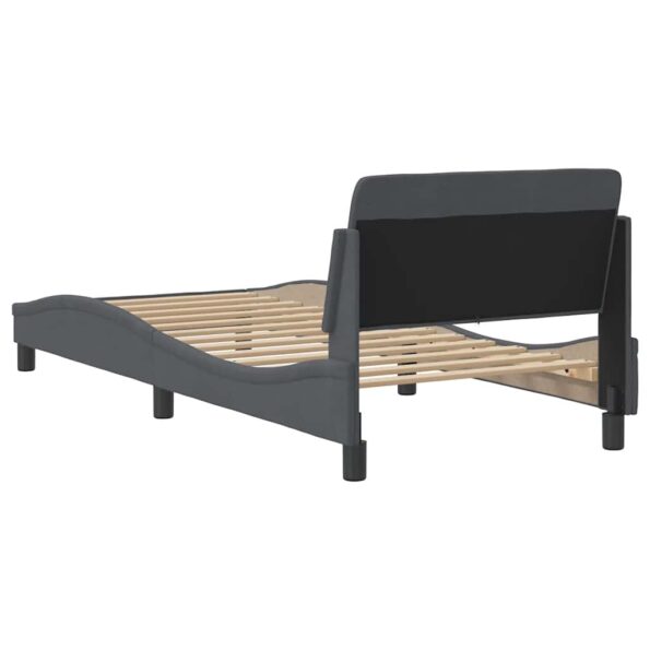 vidaXL Rám postele „Dover“ tmavosivý 90x190 cm zamatový – Obrázok 6