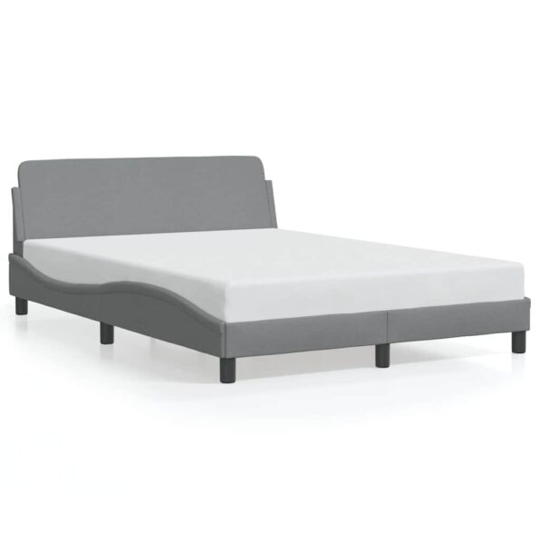 vidaXL Rám postele Dover svetlosivý 135x190 cm látkový – Obrázok 2