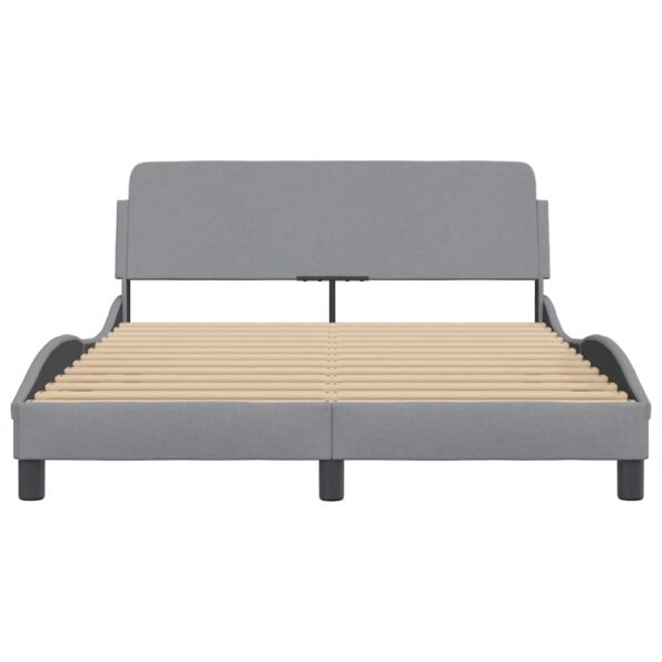 vidaXL Rám postele Dover svetlosivý 135x190 cm látkový – Obrázok 4