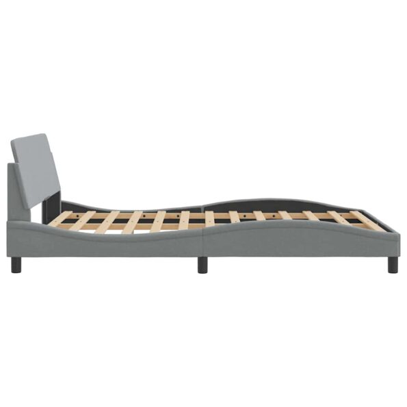 vidaXL Rám postele Dover svetlosivý 135x190 cm látkový – Obrázok 5