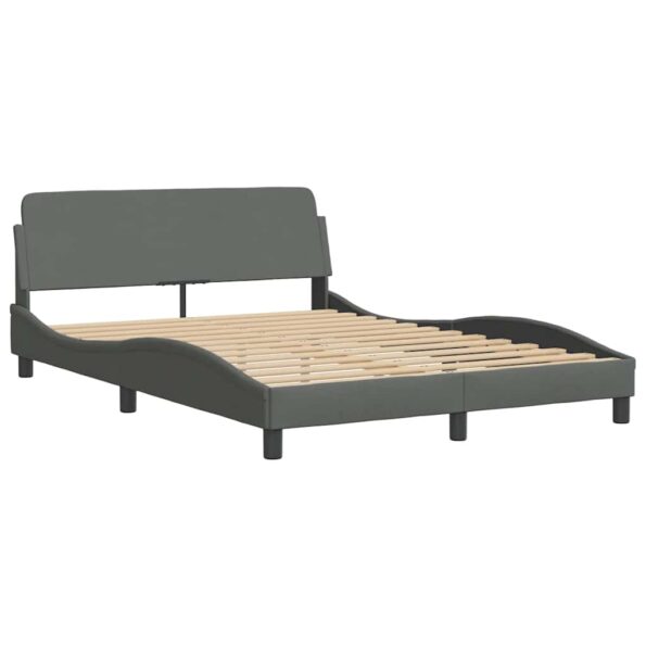 vidaXL Rám postele Dover tmavosivý 135x190 cm látkový – Obrázok 3