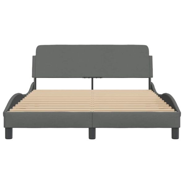 vidaXL Rám postele Dover tmavosivý 135x190 cm látkový – Obrázok 4
