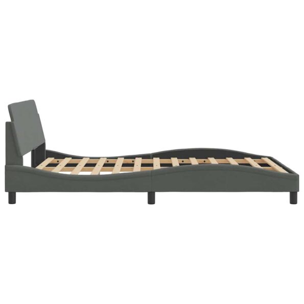 vidaXL Rám postele Dover tmavosivý 135x190 cm látkový – Obrázok 5