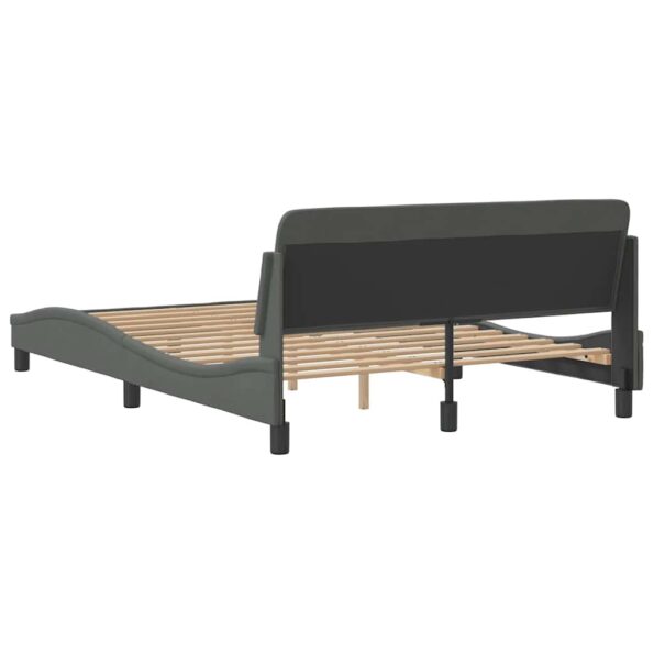 vidaXL Rám postele Dover tmavosivý 135x190 cm látkový – Obrázok 6