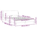 vidaXL Rám postele Dover tmavosivý 135x190 cm látkový – Obrázok 9