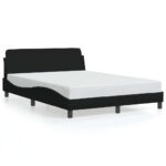 vidaXL Rám postele Dover čierny 135x190 cm látkový – Obrázok 2