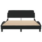 vidaXL Rám postele Dover čierny 135x190 cm látkový – Obrázok 4