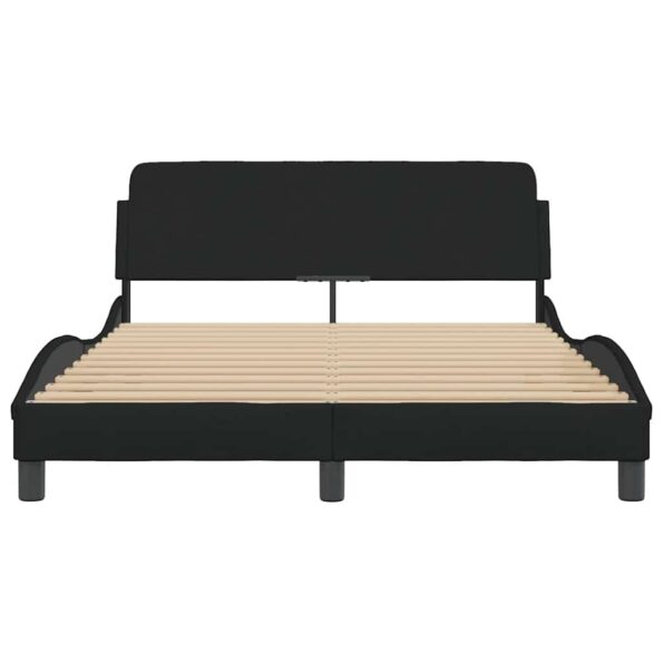 vidaXL Rám postele Dover čierny 135x190 cm látkový – Obrázok 4