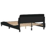 vidaXL Rám postele Dover čierny 135x190 cm látkový – Obrázok 6