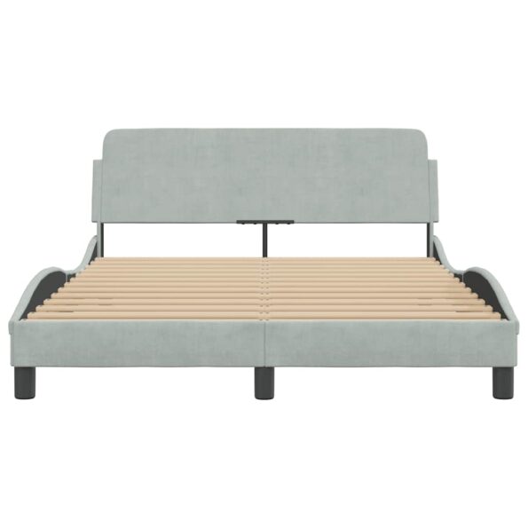 vidaXL Rám postele Dover svetlosivý 135x190 cm zamatový – Obrázok 4