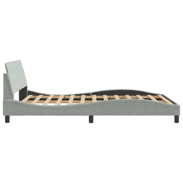 vidaXL Rám postele Dover svetlosivý 135x190 cm zamatový – Obrázok 5
