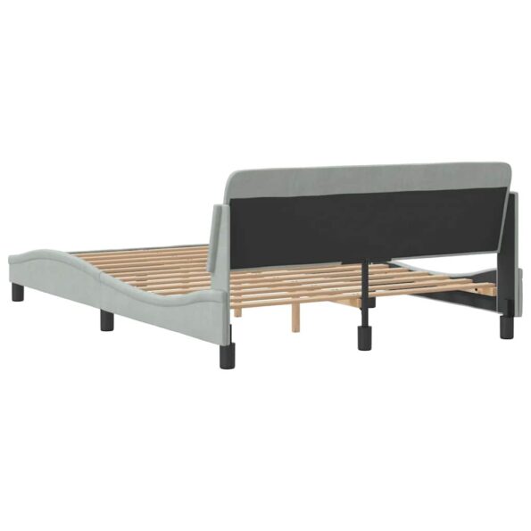 vidaXL Rám postele Dover svetlosivý 135x190 cm zamatový – Obrázok 6
