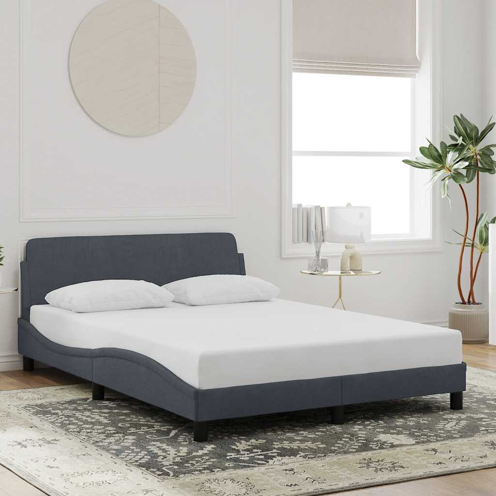 373329_1.jpg vidaXL Rám postele „Dover“ tmavosivý 135x190 cm zamatový – Obrázok 1
