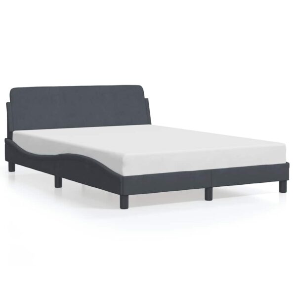 vidaXL Rám postele „Dover“ tmavosivý 135x190 cm zamatový – Obrázok 2