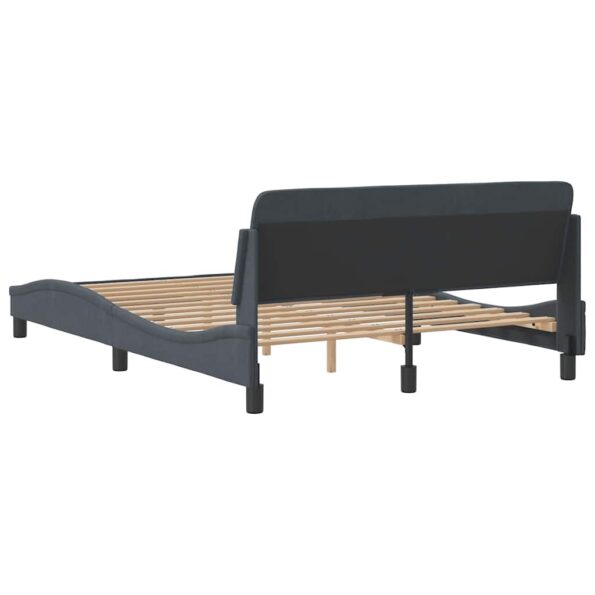 vidaXL Rám postele „Dover“ tmavosivý 135x190 cm zamatový – Obrázok 6