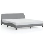 vidaXL Rám postele Dover svetlosivý 180x200 cm látkový – Obrázok 2