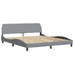 vidaXL Rám postele Dover svetlosivý 180x200 cm látkový – Obrázok 3