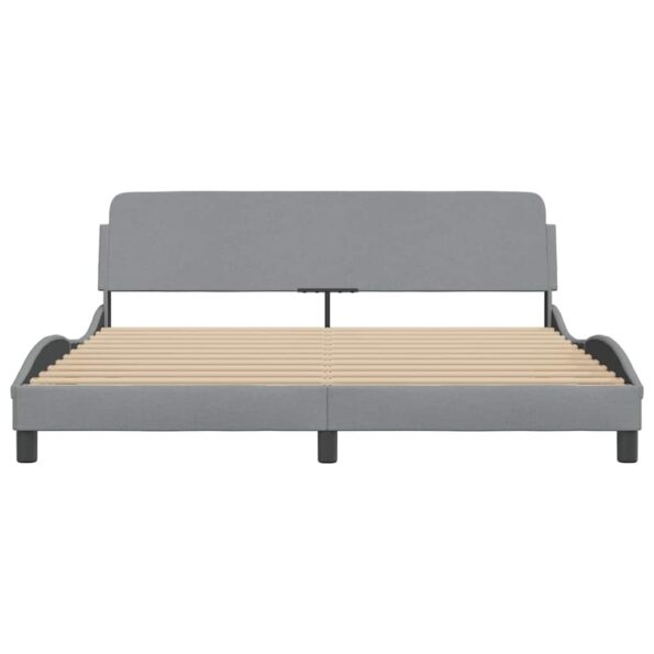 vidaXL Rám postele Dover svetlosivý 180x200 cm látkový – Obrázok 4