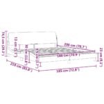 vidaXL Rám postele Dover svetlosivý 180x200 cm látkový – Obrázok 9