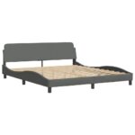 vidaXL Rám postele Dover tmavosivý 180x200 cm látkový – Obrázok 3