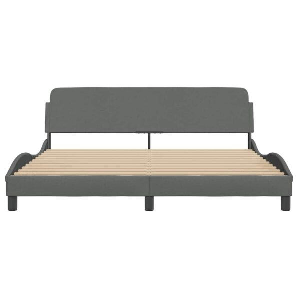 vidaXL Rám postele Dover tmavosivý 180x200 cm látkový – Obrázok 4