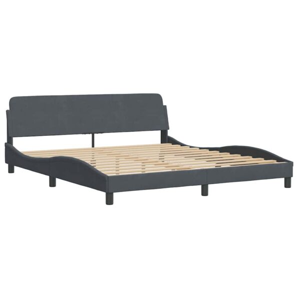vidaXL Rám postele Dover tmavosivý 180x200 cm zamatový – Obrázok 3
