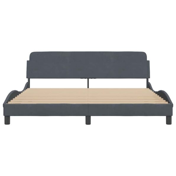 vidaXL Rám postele Dover tmavosivý 180x200 cm zamatový – Obrázok 4