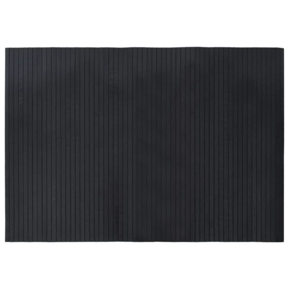 vidaXL Koberec obdĺžnikový čierny 70x100 cm bambusový – Obrázok 2