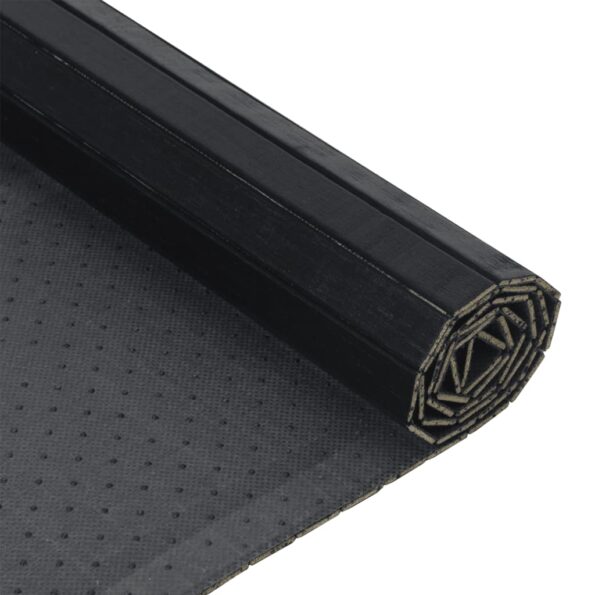 vidaXL Koberec obdĺžnikový čierny 70x100 cm bambusový – Obrázok 5