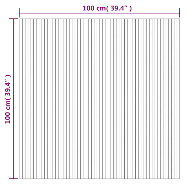 vidaXL Koberec obdĺžnikový čierny 100x100 cm bambusový – Obrázok 8