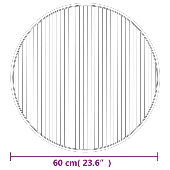 vidaXL Okrúhly koberec tmavohnedý 60 cm bambusový – Obrázok 8
