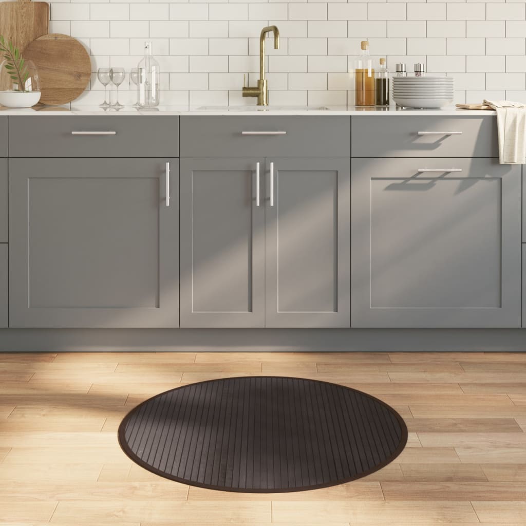 376983_1.jpg vidaXL Okrúhly koberec tmavohnedý 80 cm bambusový – Obrázok 1