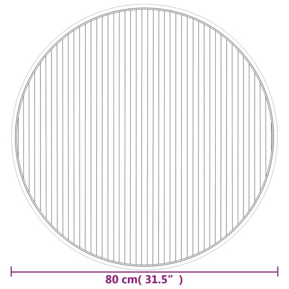 vidaXL Okrúhly koberec tmavohnedý 80 cm bambusový – Obrázok 8