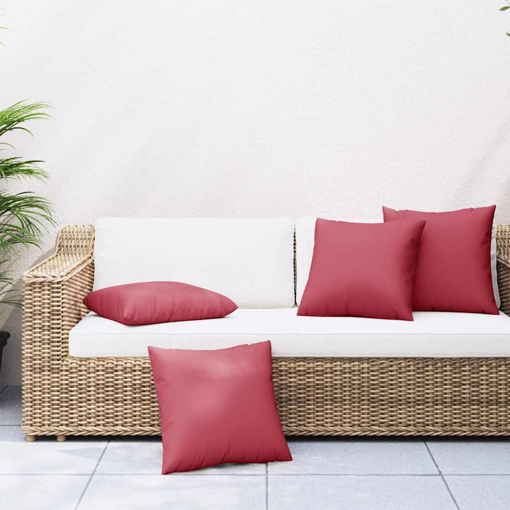 377793_1.jpg vidaXL Vankúše na pohovku 4 ks, vínovo červené, 60x60 cm, látkové – Obrázok 1