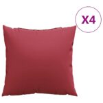 vidaXL Vankúše na pohovku 4 ks, vínovo červené, 60x60 cm, látkové – Obrázok 2